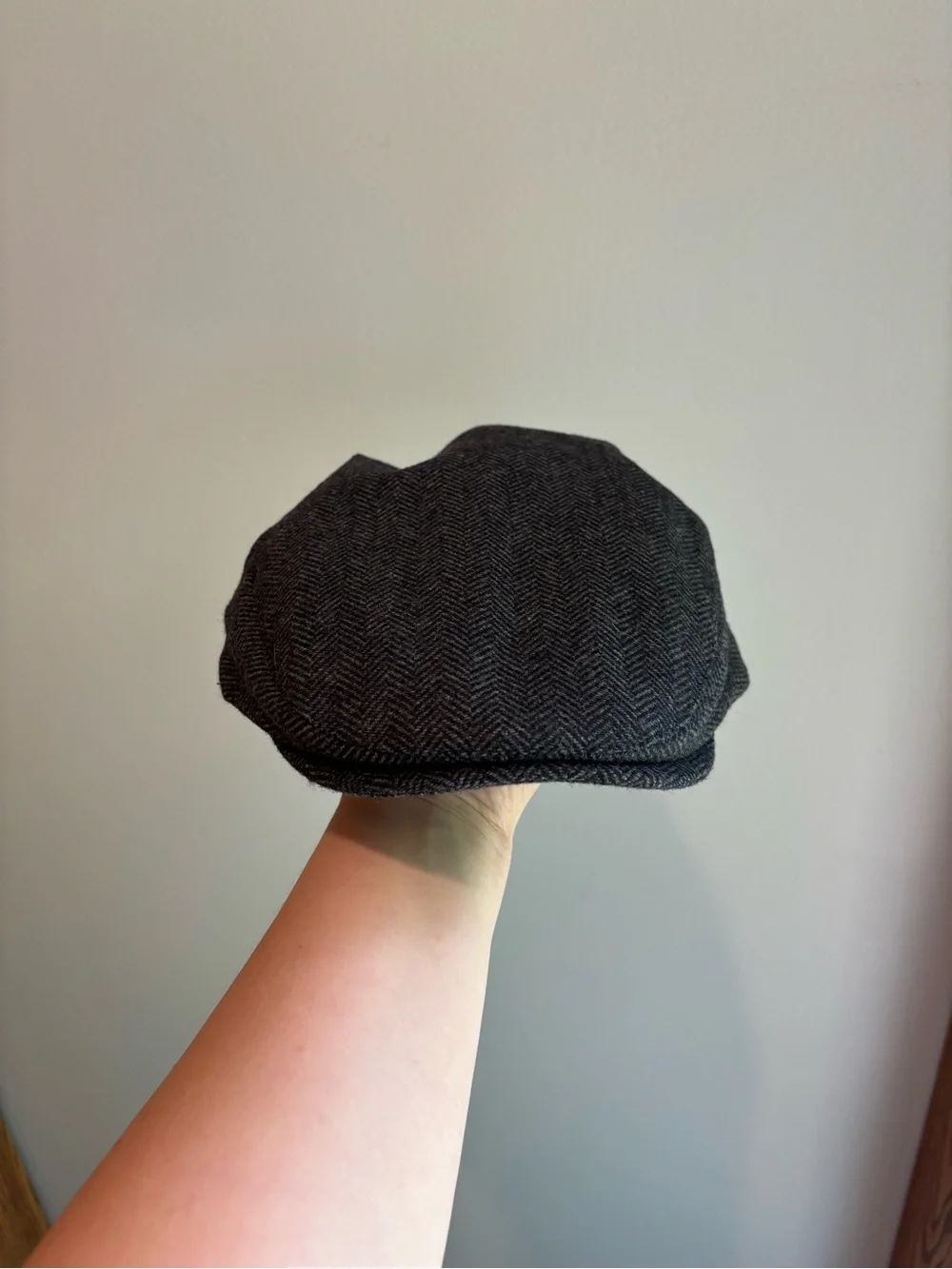 Kids Wool Tweed Newsboy Flat Cap Herringbone Boy Infant Toddler Child Youth Hat
